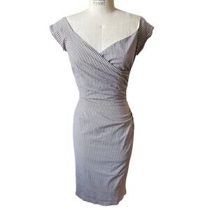 Pamela Barish Tennessee Williams Brown Gingham Check Dress Size 4
